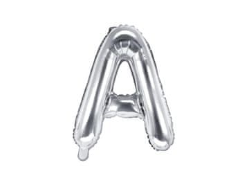 PartyDeco Folija balon črka "A" srebrne barve 35 cm