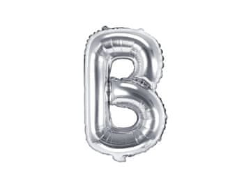 PartyDeco Folija balon črka "B" srebrn 35 cm