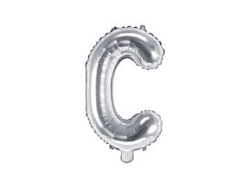 PartyDeco Folija balon črka "C" srebrn 35 cm