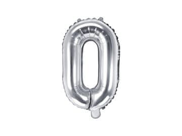 PartyDeco Folija balon črka "O" srebrn 35 cm