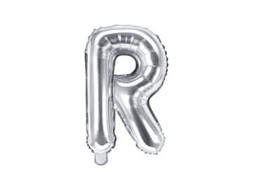 PartyDeco Folija balon črka "R" srebrne barve 35 cm