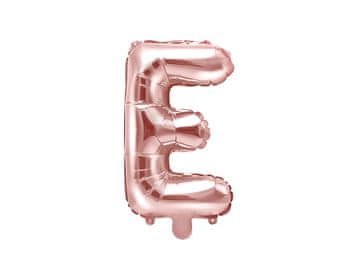 PartyDeco Folija balon črka ""E"" roza zlata 35 cm