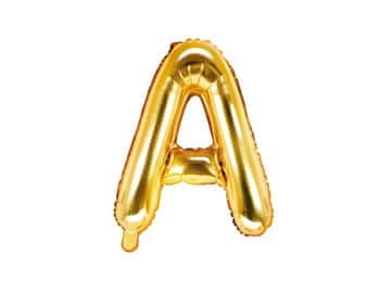 PartyDeco Folija balon črka "A" zlata 35 cm