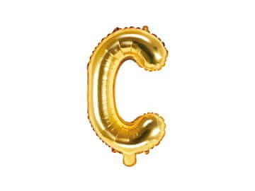 PartyDeco Folija balon črka "C" zlata 35 cm