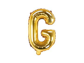 PartyDeco Folija balon črka "G" zlata 35 cm
