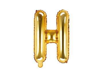 PartyDeco Folija balon črka "H" zlata 35 cm