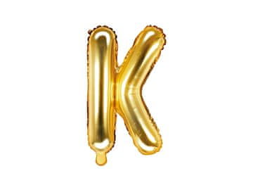 PartyDeco Folija balon črka "K" zlate barve 35 cm