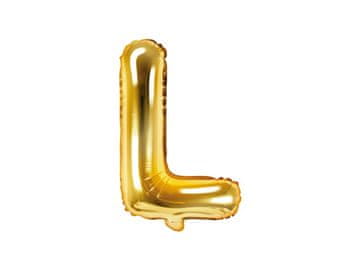 PartyDeco Folija balon črka "L" zlate barve 35 cm