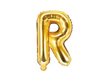 PartyDeco Folija balon črka "R" zlata 35 cm