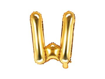 PartyDeco Folija balon črka "W" zlate barve 35 cm