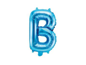 PartyDeco Folija balon črka "B" modre barve 35 cm