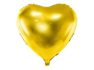 PartyDeco Folija balon SRCE, zlat, 61 cm