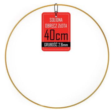 shumee Kovinski obroč za venček - zlat - 40 cm