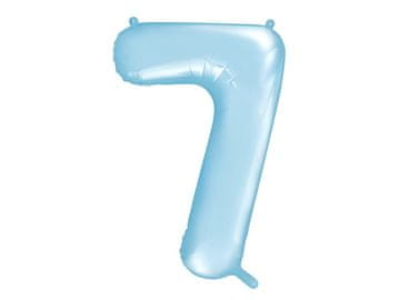 PartyDeco Folija balon številka "7" moder 86 cm