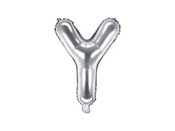 PartyDeco Folija balon črka ""Y"" srebrn 35 cm