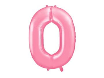 PartyDeco Folija balon številka "0" roza 86 cm