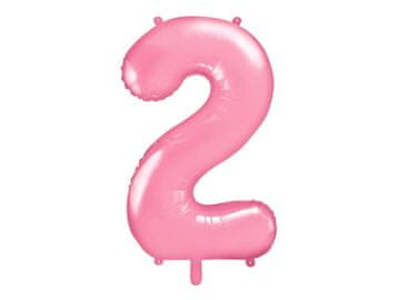 PartyDeco Folija balon številka "2" roza 86 cm