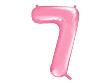 PartyDeco Folija balon številka "7" roza 86 cm