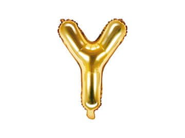 PartyDeco Folija balon črka ""Y"" zlata 35 cm