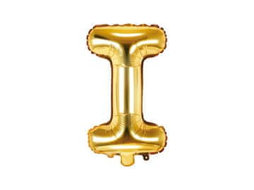 PartyDeco Folija balon črka "I" zlata 35 cm
