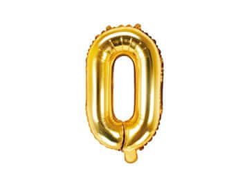 PartyDeco Folija balon črka "O" zlata 35 cm