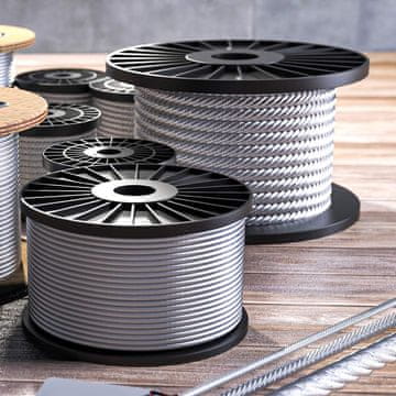 shumee Stahlseil | 2 mm | 5m | Edelstahl inox | 7x7 mittelweich | Drahtseil für Rankhilfe Rostfrei Seil Stahl Draht Forstseil Windenseil Spannseil Geländerseil