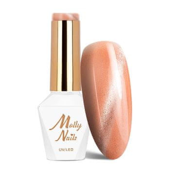 shumee Hibridni LED/UV gel lak za nohte Orange Cat Eye Metallic št. 210 Molly Nails hema/Di-hema Free 8 g