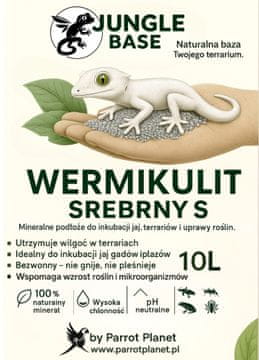shumee Jungle Base - srebrni vermikulit S - mineralni substrat za inkubacijo jajc in terarije 10 litrov