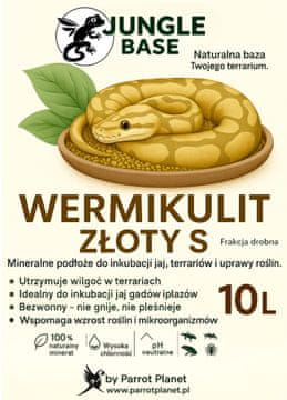 shumee Jungle Base - zlati vermikulit - S - mineralni substrat za inkubacijo jajc in terarije 10 litrov