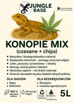shumee Jungle Base-Hemp MIX (česana + sekanci) - naravni substrat za plazilce in nevretenčarje 5 litrov