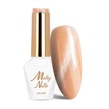 shumee LED/UV gel lak za nohte Oranžna barva Cat Eye Pastel št. 180 Molly Nails hema/Di-hema Free 8 g