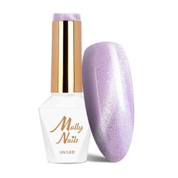 shumee Hibridni LED/UV gel lak vijolični mačji očesni pastel št. 183 Molly Nails hema/Di-hema Free 8g