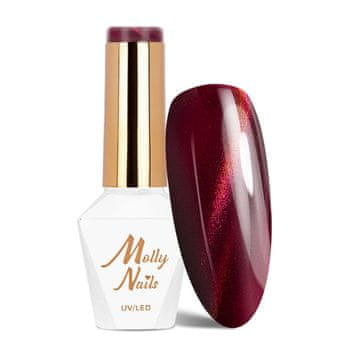 shumee Hibridni LED/UV gel lak za nohte, rdeči, mačje oko, št. 234, Molly Nails hema/Di-hema Free 8 g