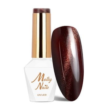 shumee Hibridni LED/UV gel lak za nohte, rdeči, mačje oko, št. 236, Molly Nails hema/Di-hema Free 8 g