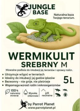 shumee Jungle Base - srebrni vermikulit M - mineralni substrat za valitev jajc in terarije 5 litrov