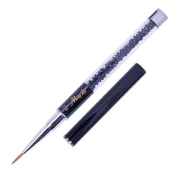 MollyLac Čopič Art Pro za okraševanje naravnih ščetin, črn s cirkoni, dolžina ščetin 10 mm, MollyLac
