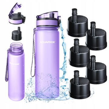Aquaphor Filtrirna steklenica za vodo Aquaphor City Lavender 0,5 l za sprehod, izlet ali potovanje