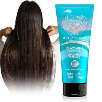 Veganski balzam s pšeničnimi beljakovinami Hairy Land za lase z nizko poroznostjo 200 ml