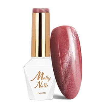 shumee Hibridni LED/UV gel lak Pinks Cat Eye Metallic št. 211 Molly Nails hema/Di-hema Free 8g