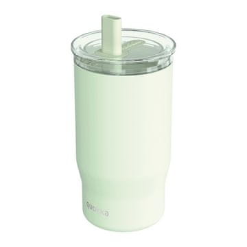 QUOKKA Quokka Mist - termo vrček iz nerjavečega jekla s slamico, 720 ml (pastelno zelena)