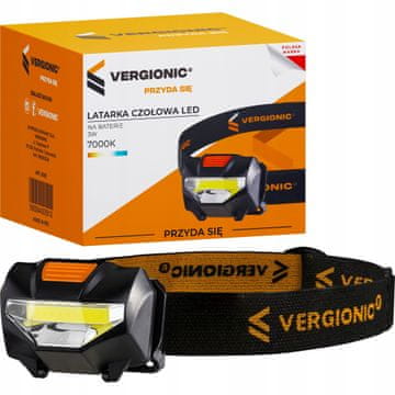 shumee Vergionic 3W LED naglavna svetilka - na baterije, z nastavljivim naglavnim trakom