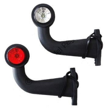 shumee Bela in rdeča LED pozicijska svetilka z grlom 12V 24V "L" s kablom - FT-009F LED