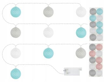 shumee Vergionske svetilke z vatiranimi kroglicami, 10 LED okrasnih kroglic na baterije