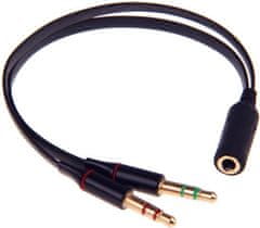 shumee Adapter za slušalke za računalnik, avdio stereo, ženski 3,5 mm/moški 2 x 3,5 mm