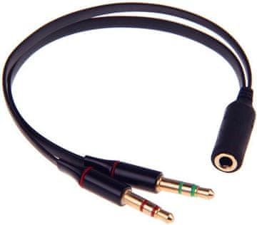 shumee Adapter za slušalke za računalnik, avdio stereo, ženski 3,5 mm/moški 2 x 3,5 mm