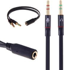 shumee Adapter za slušalke za računalnik, avdio stereo, ženski 3,5 mm/moški 2 x 3,5 mm