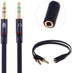 shumee Adapter za slušalke za računalnik, avdio stereo, ženski 3,5 mm/moški 2 x 3,5 mm