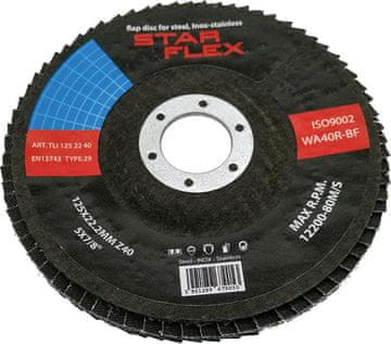 shumee Lamelni brusni disk Star Flex T29 125-22, 40 gran, nerjaveče jeklo TLI1252240