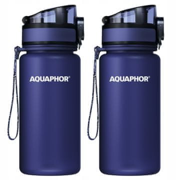 Aquaphor Aquaphor City 350ml 2x temno modra steklenička s filtrirnim vložkom za otroke