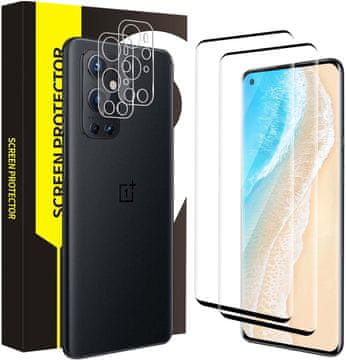 shumee 2x kaljeno steklo 9H za OnePlus 9 PRO z visoko zaščito + 2x steklo za kamero